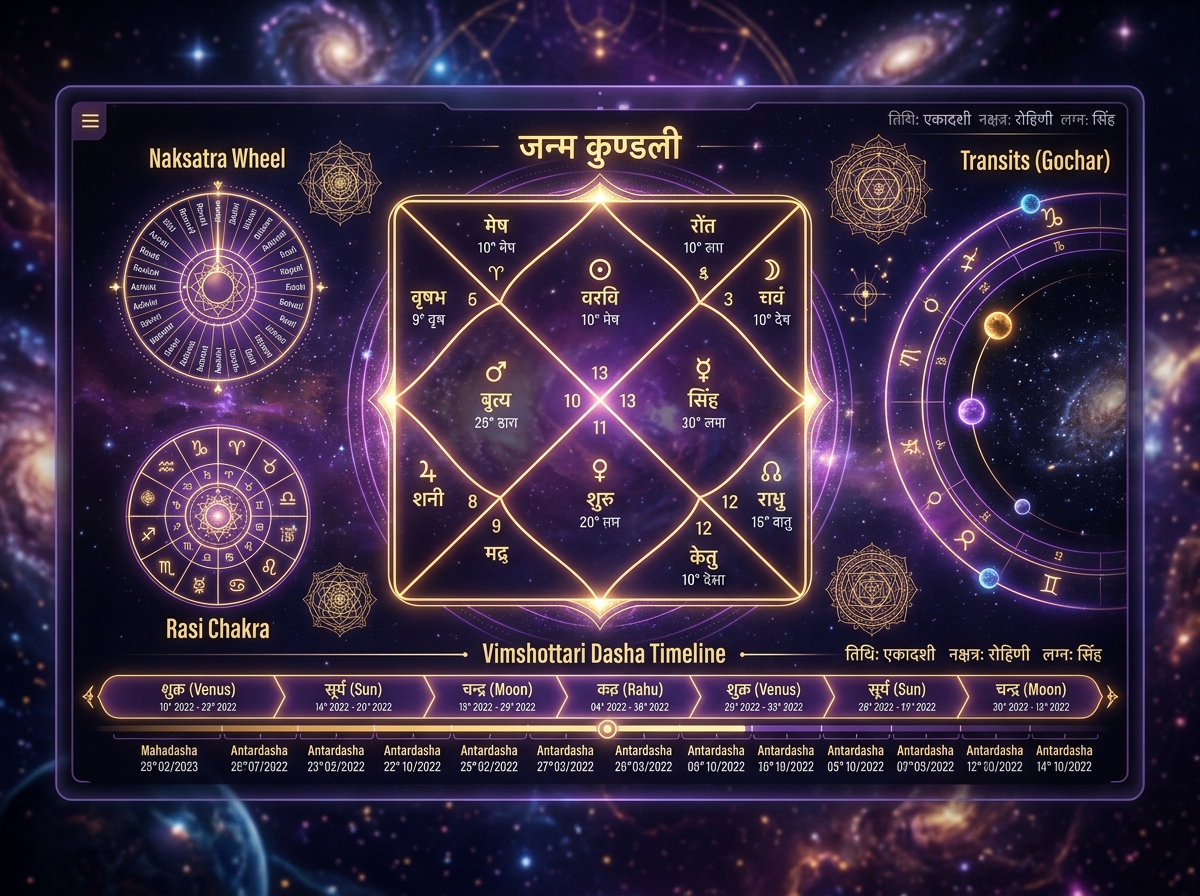Kundli & Dasha Dashboard
